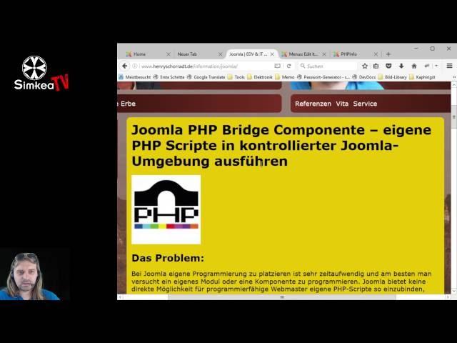 PHP Bridge - eigene PHP Scripte in #Joomla als Menüpunkte einbinden und ausführen lassen