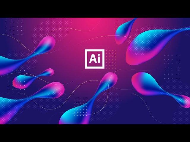 Gradient liquid background  - Illustrator tutorial