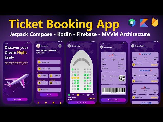 Build a Ticket Booking app with Jetpack compose & Firebase in Android Studio