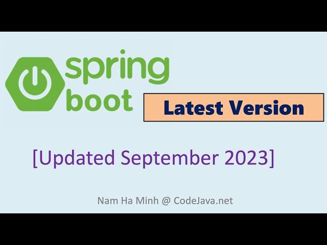 Spring Boot latest version - updated Sept 2023