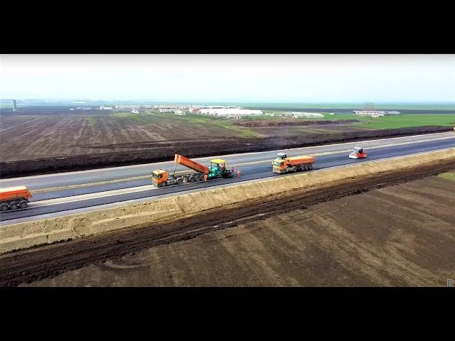 Imagini de pe șantierul tronsonului 3 Râmnicu Sărat-Mândrești Munteni Autostrada Buzău-Focșani(A7)