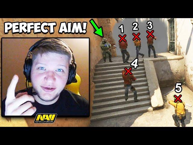 S1MPLE SHOWS 100% HEADSHOT ONLY AIM! ZYWOO PERFECT ACE! CSGO Twitch Clips