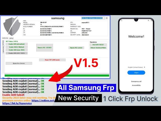 V1.5 - Samsung A14/A13/M12 Frp Bypass ADB Enable Failed  |  Samsung Frp New Tool