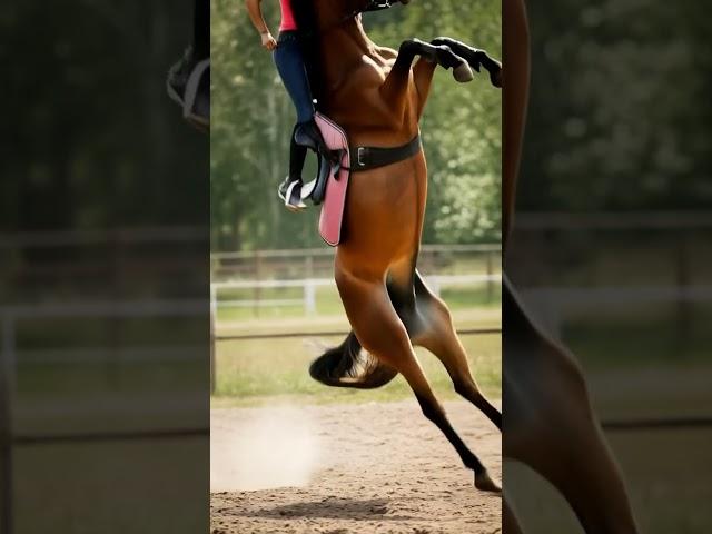 My friendly horse bucking and rearing me off.  #horsegirl #ai #bucking #equestrian