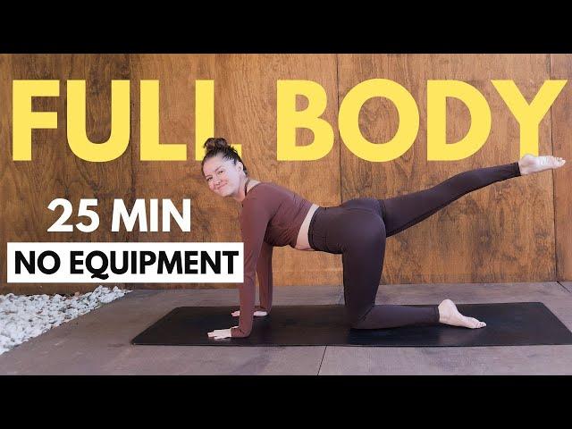 25 MIN TOTAL BEGINNER FULL BODY PILATES WORKOUT (No Repeats, No Equipment, No Jumping)