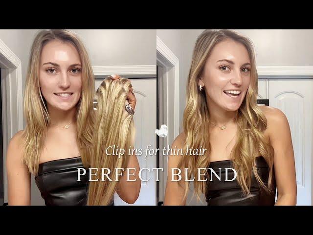 Invisible clip in hair extensions for thin hair | Less is more