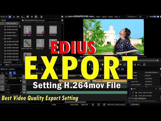 Edius Best Quality h.264mov.Export Setting//Edius me Export kaise kare|| Rendar Setting full Explain