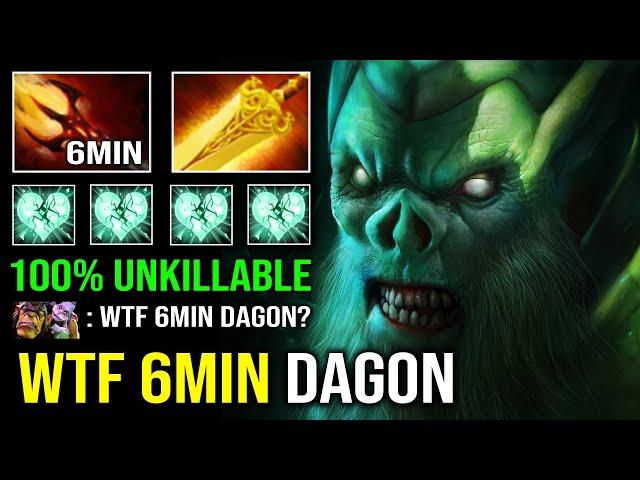 WTF 6Min Dagon 1 Shot Reaper 1v5 Run At Them 100% Unkillable Solo Mid Hard Carry Necrophos Dota 2