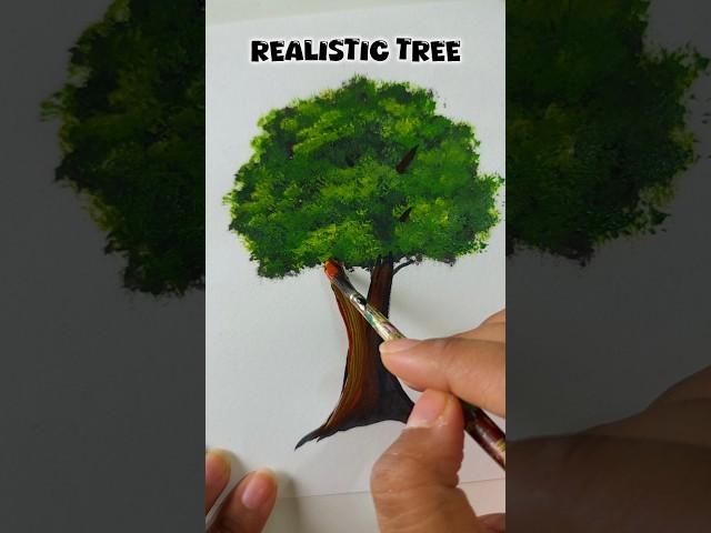 3 easy step to paint a tree #painting #shorts #treepainting