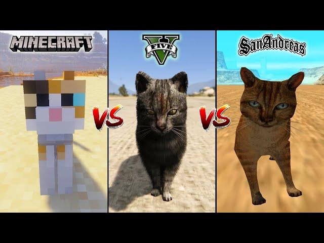 MINECRAFT CAT VS GTA 5 CAT VS GTA SAN ANDREAS CAT - WHO IS BEST?