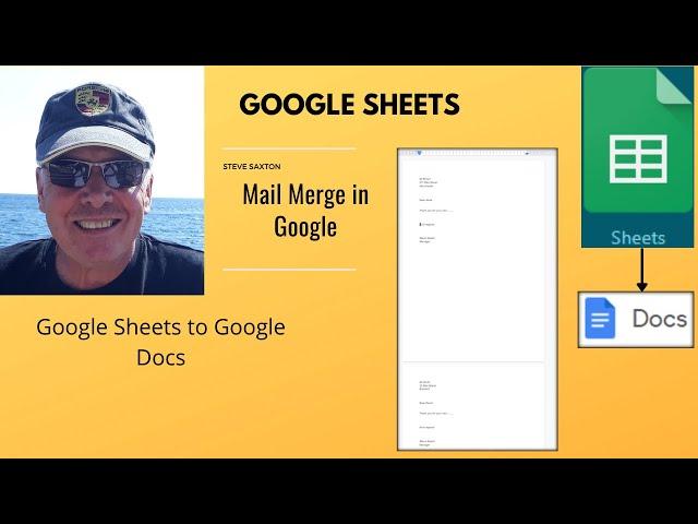 Mail merge in Google.  Google sheets to Google Docs.  Mail Merge