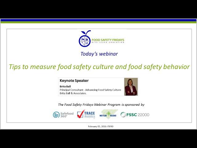 Tips to measure food safety culture and food safety behavior