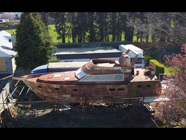 Building Shibumi -  EP 4.1 - Starting to paint the AFT cabin  -  Steel Boat Building