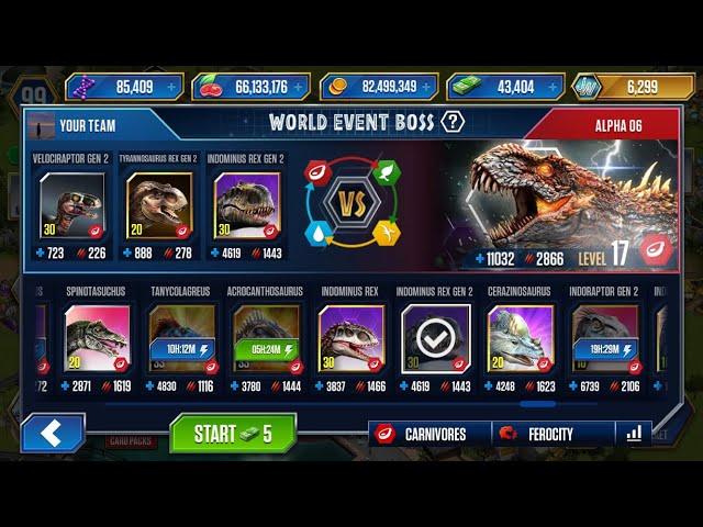 ALPHA 06 BATTLE BOSS -JURASSIC WORLD THE GAME 3:)