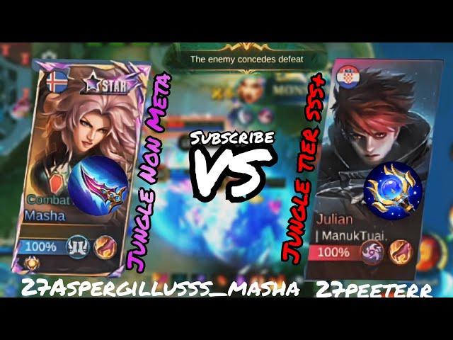 MASHA VS JULIAN(JUNGLE) | NON META JUNGLE VS TIER SSS+ JUNGLE | ENEMY SURRENDER 10:00 EASY WIN -MLBB