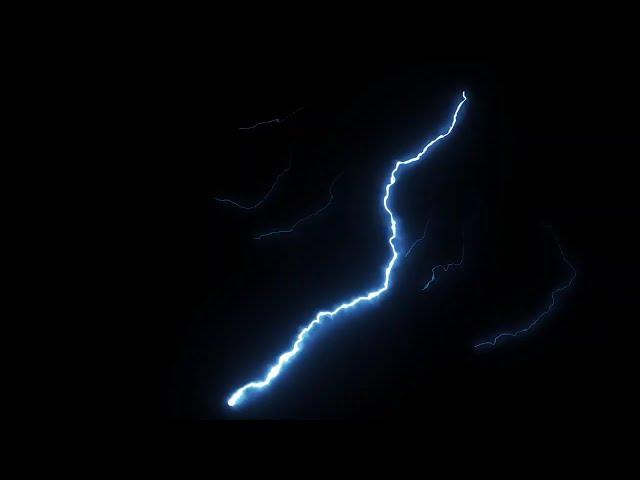 Молния.Хромакей.  Футаж.  Молния на чёрном.Lightning