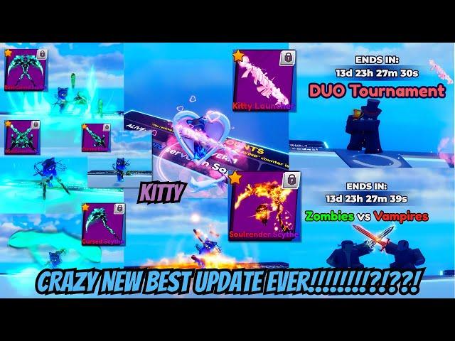 CRAZY BEST NEW UPDATE EVER IN Roblox Blade Ball FULL SHOWCASEKITTY PLUS CURSED GIVEAWAY