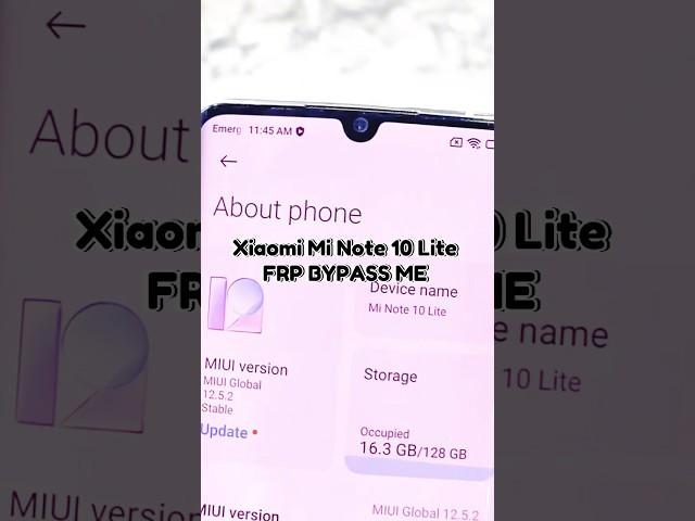 Xiaomi Mi Note 10 Lite Frp Bypass 2024 