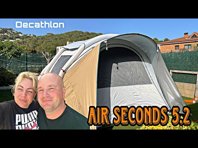 La mejor tienda hinchable de Decathlon AirSeconds 5.2 ️montamos una tienda familiar nuestro jardín