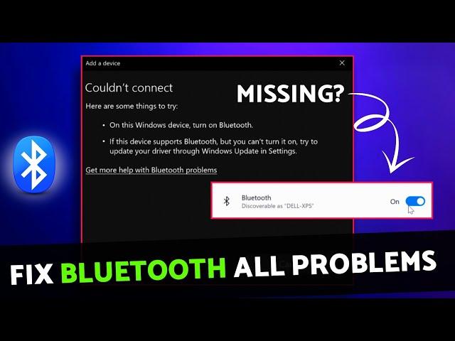 Bluetooth On Off Button Is Missing In Windows 10 & 11 | Bluetooth not working on PC and Laptop