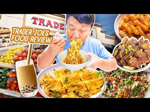 Trying EVERY KOREAN DISH at Trader Joe's! BEST Tteokbokki Ever!?