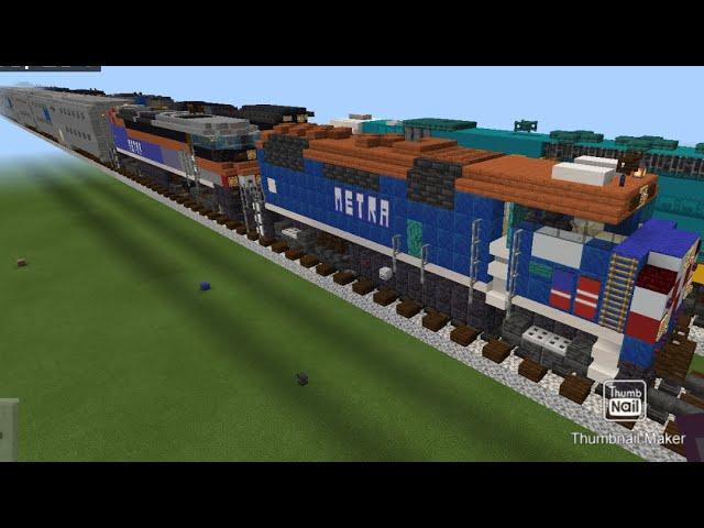 Minecraft Chicago Metra Train showcase.  Interior and Exterior