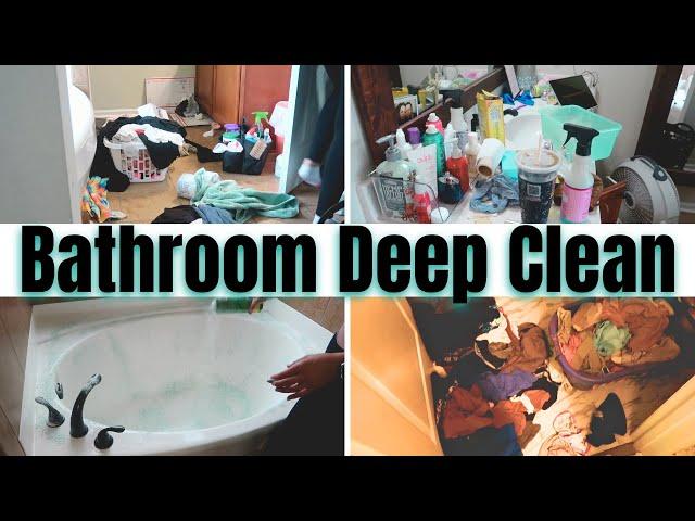 MESSY BATHROOM CLEAN AND DECLUTTER 2024 | CLEAN WITH ME | Kristen Leah