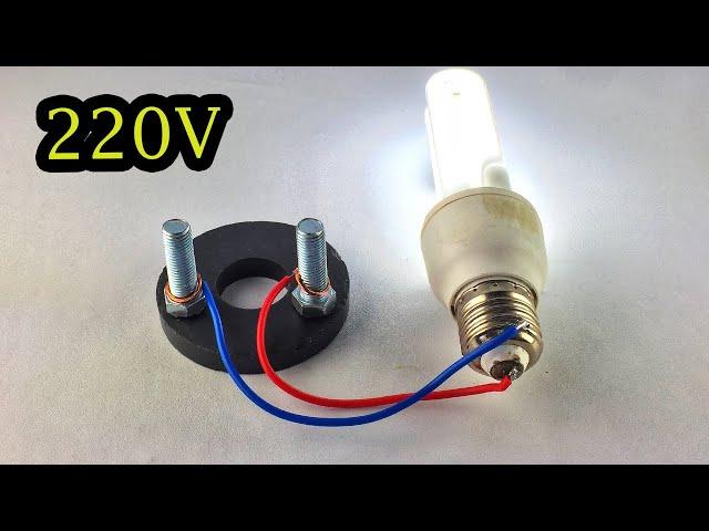 Wow Electric Free Energy Generator 100% Using Magnet & Light Bulb 220V