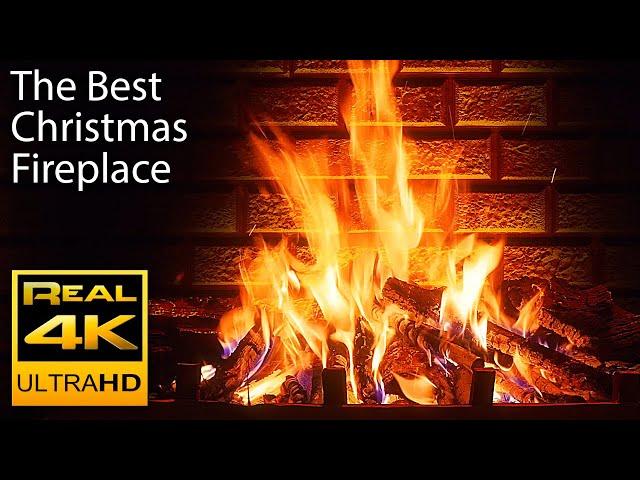 4K Relaxing Fireplace & The Best Instrumental Christmas Music & Crackling Fire Sounds  UHD 2 Hours