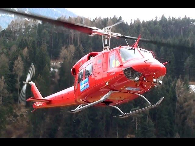 Bell 212 Twin Huey engine start and take off from Karres Heli Austria base