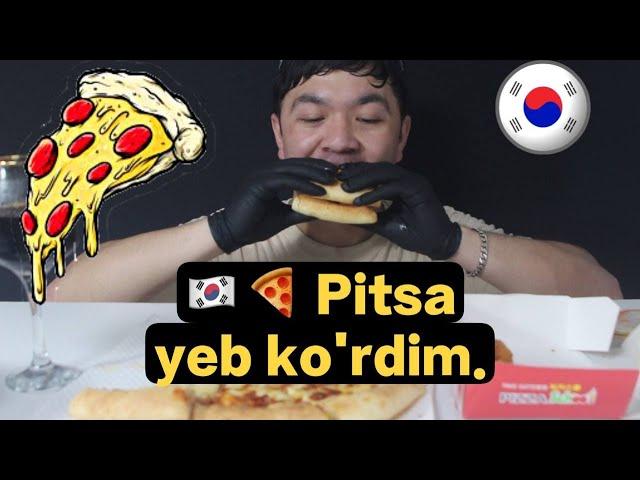 Uzbekcha Mukbang |  Pitsa yeb ko’rdim. O’ta go’zal