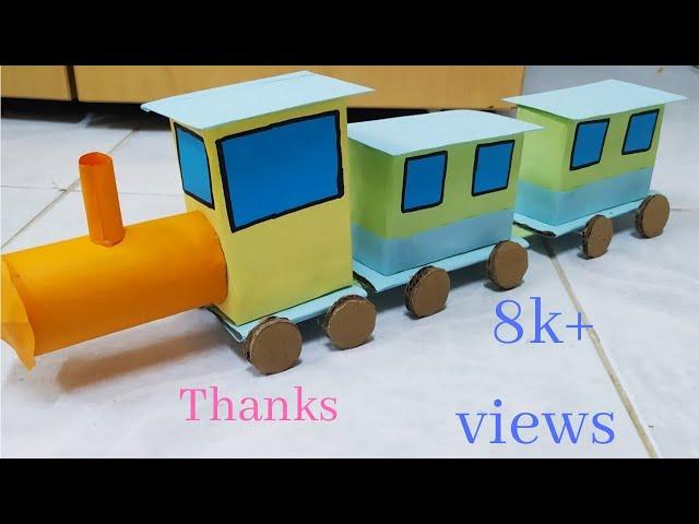 How to make train from waste material|Waste material project|Best out of waste|School project