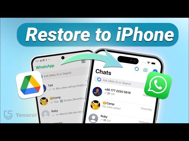 How to Restore WhatsApp Backup from Google Drive to iPhone 2024 | Free, With/Without Android phone