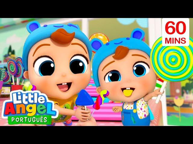 Lollipop Song | 1 HORA DE Little Angel | Moonbug Kids | Músicas Infantis em Português