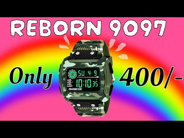 Reborn 9097 Digital Watch  Army Green Colour  Unboxing and Review