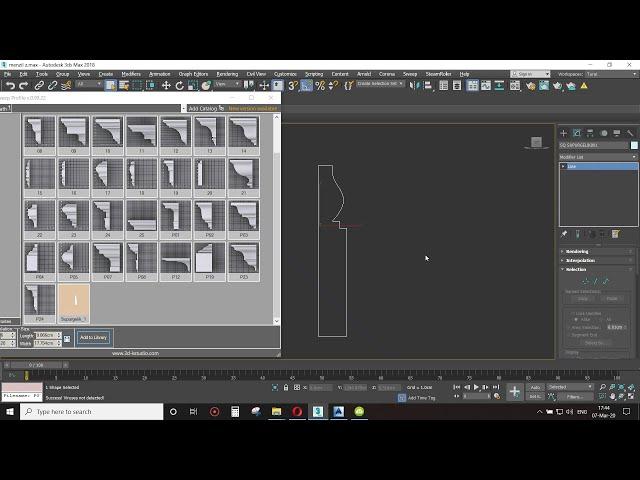 Add to sweep profil script is created spline 3DsMax Tutorial