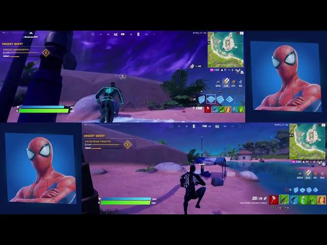 BLUE SPIDERMAN!! Fortnite chapter 3 season 1 duos split-screen