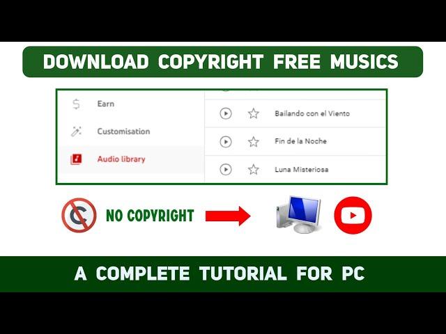 How to download copyright free music from youtube audio library using PC - Full Tutorial