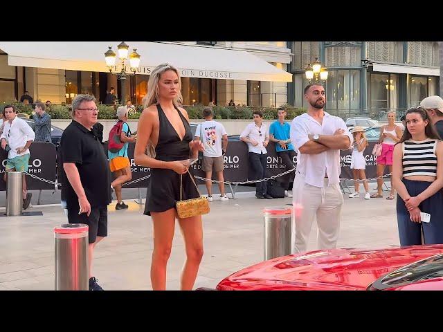 FAMOUS BLONDE SEXY LADY  & CARSPOTTING OF MONACO MONTE CARLO #luxury #automobile #millionaire