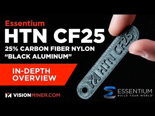 HTN CF25 "Black Aluminum", Carbon Fiber Reinforced High Temp Nylon Filament from Essentium