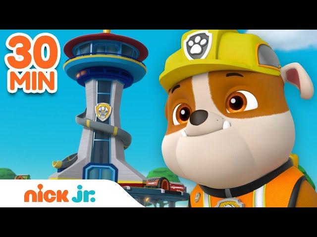 Rubble Lookout Tower Rescues! w/ PAW Patrol Chase & Skye | 30 Minute Compilation | Rubble & Crew