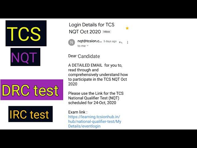 How to take TCS NQT test at home / how to register for TCS NQT exam test /how  TCS DRC test at home