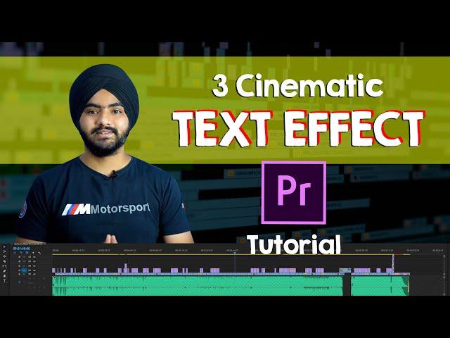 3 EPIC Text Effects for VIDEOS in Hindi | Cinematic text effect Premiere Pro | No Plugins