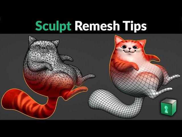 Blender Secrets - Voxel and Quad Remesh in Sculpt Mode (check captions for updated shortcuts)