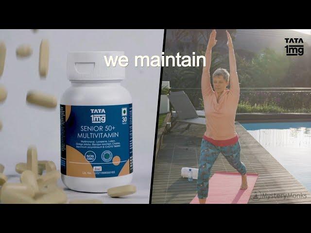 Tata 1mg showcasing it’s one of the products for good health of Seniors   Senior 50+ Multivitamin