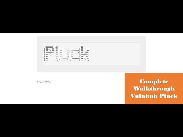 Cyber Security | Ethical Hacking | Pentesting Lab | Vulnhub |  Walkthrough | Pluck