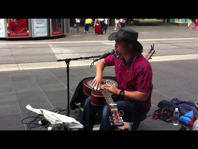 One man band - brilliant street performance by George kamikawa on burke street Melbourne