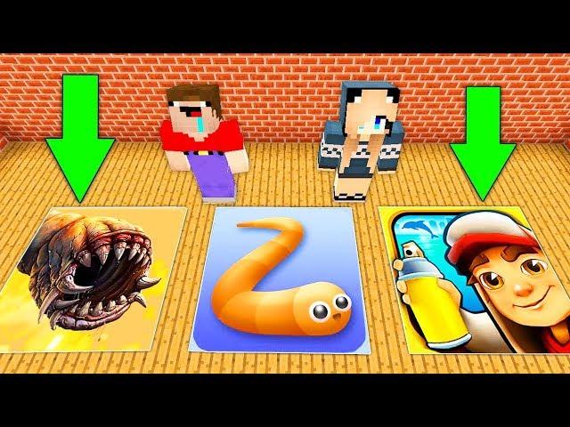 NOOB AND GIRL PRO FOUND GOOD PITS OF MONSTERS IN MINECRAFT ! Subway Surf & Death Worm