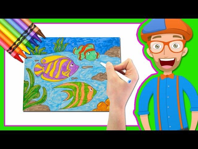 Learn Colors by Drawing with Blippi | Coloring Book