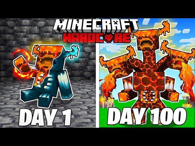 I Survived 100 DAYS as LAVA WARDEN in Minecraft Hardcore World... (Hindi) || AB